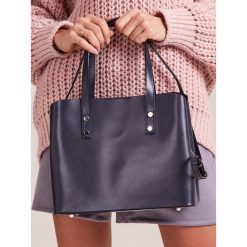 ROVICKY TOREBKA DAMSKA SHOPPER BAG SKÓRA NATURALNA. Szare torby damskie na zakupy ROVICKY, w paski, ze skóry, eleganckie, na ramię, średnie, bez dodatków. Za 309,90 zł.