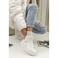 Białe Sneakersy Rivka. Białe buty sportowe damskie Renee, bez wzorów, sportowe, wspinaczkowe. Za 109,99 zł.