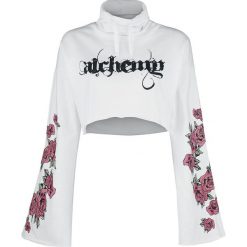Bluzy rozpinane damskie: Alchemy England Embroidery Roses Bluza z kapturem damska biały