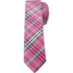 Różówy Stylowy Krawat (Śledź) Męski -ALTIES- 5 cm, Wąski, w Szkocką Kratę KRALTStani0226. Różowe krawaty męskie Alties, bez wzorów, z tkaniny, eleganckie. Za 25,00 zł.