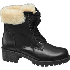 Botki damskie Highland Creek czarne. Czarne botki damskie sznurowane marki Highland Creek, z materiału. Za 159,90 zł.