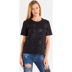 T-SHIRT NIEVES john richmond. Czarne t-shirty damskie John Richmond, m, bez wzorów, z materiału, bez kołnierzyka. Za 329,00 zł.