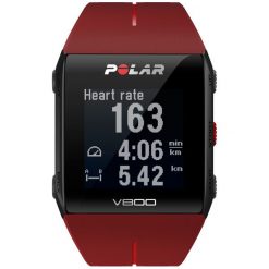 Zegarki męskie: Zegarek sportowy z wbudowanym GPS czerwony HR Polar V800