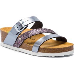 Klapki DR. BRINKMANN - 701280 Anthrazit 9. Szare klapki damskie marki Dr. Brinkmann, z aplikacjami, ze skóry ekologicznej, bez obcasa, na obcasie. Za 159,00 zł.