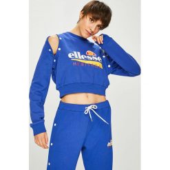 Ellesse - Bluza. Niebieskie bluzy damskie marki Ellesse, z nadrukiem, z bawełny, bez rękawów, bez kaptura. W wyprzedaży za 169,90 zł.