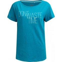 T-shirt damski TSD623 - morska zieleń neon - Outhorn. Żółte koszulki damskie marki Outhorn, z nadrukiem, z bawełny. W wyprzedaży za 24,99 zł.