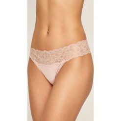 Calvin Klein Underwear - Stringi. Różowe majtki damskie Calvin Klein Underwear, s, bez wzorów, z elastanu. Za 119,90 zł.