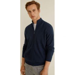 Mango Man - Kardigan Ten. Niebieskie swetry męskie Mango Man, m, bez wzorów, z bawełny. Za 159,90 zł.