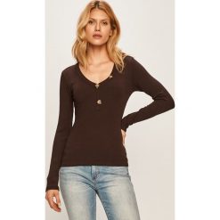 Pieces - Sweter. Brązowe bluzki damskie Pieces, s, bez wzorów, z elastanu, bez rękawów, bez kaptura. W wyprzedaży za 59,90 zł.