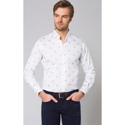 Koszula Biała z Nadrukiem Luciana. Białe koszule męskie LANCERTO, na lato, m, z nadrukiem, z bawełny, eleganckie, bez kołnierzyka, bez rękawów. Za 349,90 zł.
