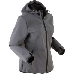Kurtka softshell z kapturem bonprix szary. Szare kurtki damskie marki bonprix, bez wzorów, z softshellu, z kapturem. Za 189,99 zł.