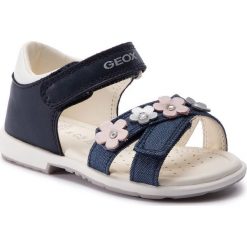 Sandały GEOX - B Verred C B9221C 0BCLG C4002 S Navy. Niebieskie sandały dziewczęce Geox, ze skóry, bez zapięcia. W wyprzedaży za 169,00 zł.