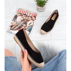 Espadryle damskie Sixth Sens 888-59 Czarne. Czarne espadryle damskie Sixth Sens, bez wzorów, z tworzywa sztucznego, bez obcasa, na płaskiej podeszwie. Za 69,00 zł.