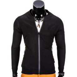 Bluzy męskie: BLUZA MĘSKA ROZPINANA BEZ KAPTURA B673 – CZARNA