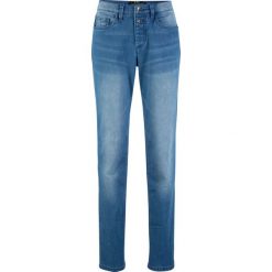 Dżinsy z poliestru z recyclingu SLIM FIT, zrównoważony produkt bonprix niebieski "stone”. Niebieskie jeansy damskie bonprix, s, bez wzorów, z jeansu. Za 47,99 zł.