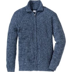 Sweter rozpinany Regular Fit bonprix matowy niebieski - ciemnoniebieski melanż. Niebieskie swetry męskie bonprix, xl, bez wzorów. Za 109,99 zł.