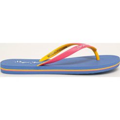 Pepe Jeans - Japonki Beach Basic. Niebieskie klapki damskie Pepe Jeans, bez wzorów, z jeansu, bez obcasa, na obcasie. Za 89,90 zł.