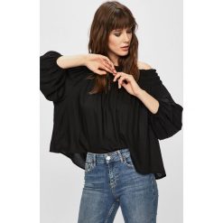 Answear - Bluzka. Czarne bluzki damskie ANSWEAR, s, bez wzorów, z wiskozy, bez kołnierzyka, bez rękawów. Za 49,90 zł.