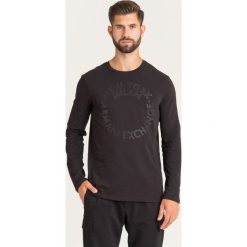 LONGSLEEVE Armani Exchange. Czarne bluzy męskie m, z aplikacjami, z elastanu, z okrągłym kołnierzem. Za 167,40 zł.