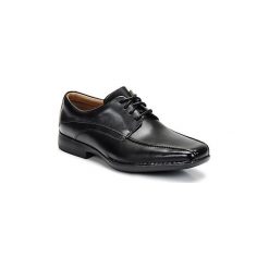 Derby Clarks FRANCIS. Czarne półbuty męskie Clarks, bez wzorów, bez zapięcia. Za 255,20 zł.