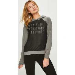 Only Play - Bluza. Szare bluzy damskie Only Play, s, z nadrukiem, z bawełny, bez rękawów, z kapturem. W wyprzedaży za 89,90 zł.