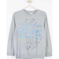 Koszulka. Szare t-shirty chłopięce z długim rękawem marki TECHNOLOGY OF TOMORROW, z aplikacjami, z elastanu. Za 19,90 zł.