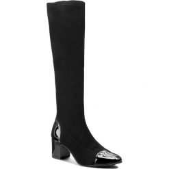 Kozaki SAGAN - 2796 Czarna Lycra/Czarny Lakier. Czarne kozaki damskie Sagan, ze skóry, bez obcasa, na obcasie, bez zapięcia. Za 289,00 zł.