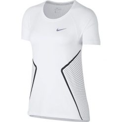 Koszulka do biegania damska NIKE DRY MILER TOP GX / 890349-101 - MILER TOP GX. Szare bluzki asymetryczne Nike, z materiału. Za 129,00 zł.