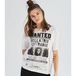 Bawełniany t-shirt Harry Potter - Biały. Białe t-shirty damskie Sinsay, xl, bez wzorów, z bawełny, bez kołnierzyka. Za 29,99 zł.