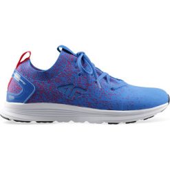 Buty sportowe damskie OBDS300 - kobalt melanż. Szare buty sportowe damskie marki 4f, bez wzorów, z dzianiny, sportowe. Za 199,99 zł.