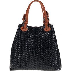 Torebki klasyczne damskie: Skórzana torebka „Helen” w kolorze czarnym – 33 x 28 x 18 cm