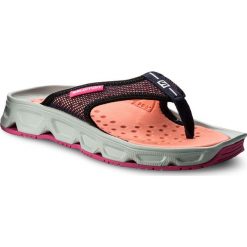 Japonki SALOMON - Rx Break W 402408 22 M0 Pearl Blue/Fiery Coral/Pink Glo. Pomarańczowe klapki damskie Salomon, w paski, z materiału, bez obcasa. W wyprzedaży za 159,00 zł.
