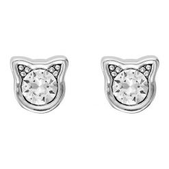 Karl Lagerfeld - Kolczyki. Szare kolczyki damskie KARL LAGERFELD, z kryształem, metalowe. Za 189,90 zł.