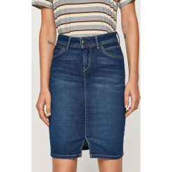 Pepe Jeans - Spódnica jeansowa Taylor. Niebieskie spódniczki damskie Pepe Jeans, na co dzień, s, bez wzorów, z elastanu, casualowe, z podwyższonym stanem, mini, ołówkowe. Za 299,90 zł.