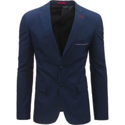 Marynarki męskie slim fit: Marynarka męska casual granatowa (mx0392)
