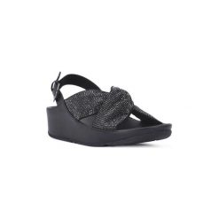 Sandały FitFlop FIT FLOP TWISS CRYSTAL BLACK. Czarne sandały damskie FitFlop, bez wzorów, bez obcasa, bez zapięcia. Za 479,43 zł.