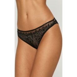 Calvin Klein Underwear - Figi. Brązowe majtki damskie Calvin Klein Underwear, s, w koronkowe wzory, z elastanu. Za 269,90 zł.
