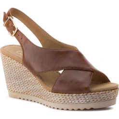 Espadryle GABOR - 25.791.24 Peanut. Pomarańczowe espadryle damskie Gabor, bez wzorów, ze skóry, bez obcasa, na obcasie. W wyprzedaży za 299,00 zł.