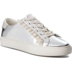 Sneakersy TORY BURCH - Ruffle Metallic Sneaker 50107 Silver/Perfect Ivory/Perfect Ivory 971. Szare półbuty damskie Tory Burch, ze skóry. W wyprzedaży za 569,00 zł.