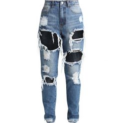 Boyfriendy damskie: Missguided Petite RIOT HIGH RISE RIPPED Jeansy Slim Fit blue