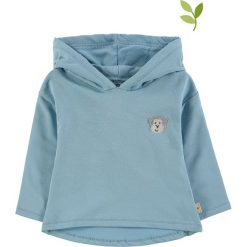 Bluza w kolorze niebieskim. Niebieskie bluzy niemowlęce Mother Nature & Me, z aplikacjami, z bawełny, bez rękawów, bez kaptura. W wyprzedaży za 62,95 zł.