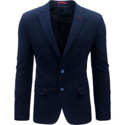 Marynarki męskie slim fit: Marynarka męska casual granatowa (mx0354)