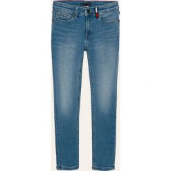 Tommy Hilfiger - Jeansy dziecięce 128-176 cm. Niebieskie spodnie chłopięce TOMMY HILFIGER, bez wzorów, z elastanu. Za 299,90 zł.