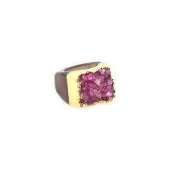 InspiRING Agat Magenta 1/4 Złoto rozmiar 10. Różowe pierścionki damskie marki Brazi druse jewelry, z agatem, złote. Za 320,00 zł.
