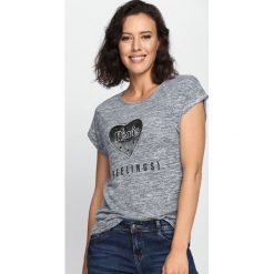 Niebieski T-shirt From Eden. Niebieskie bluzki damskie marki Born2be, l. Za 19,99 zł.