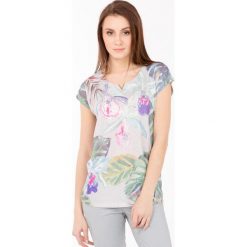 T-shirty damskie: T-shirt z kwiatowym panelem II
