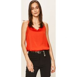 Only - Bluzka. Czerwone bluzki damskie ONLY, l, bez wzorów, z poliesteru, bez kołnierzyka. W wyprzedaży za 79,90 zł.