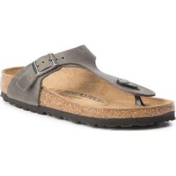 Japonki BIRKENSTOCK - Gizeh Bs 1014273 Iron. Szare klapki damskie Birkenstock, bez wzorów, ze skóry, bez obcasa. Za 349,00 zł.