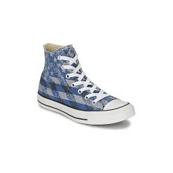 Buty Converse Chuck Taylor All Star WASHED FLAG PRINT HI. Niebieskie trampki męskie marki Converse, bez wzorów, retro, bez zapięcia. Za 263,20 zł.