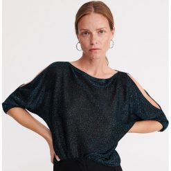Sweter z wycięciami na ramionach - Turkusowy. Niebieskie swetry damskie Reserved, s, bez wzorów, bez rękawów, bez kaptura. Za 59,99 zł.